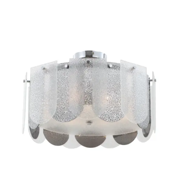 6-Light Glass Chrome Mirror Finish Drum Drum Light