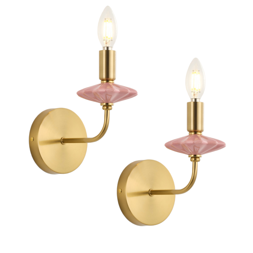 چراغ دیواری شمعی سرامیکی صورتی